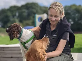 Sara with the dogs